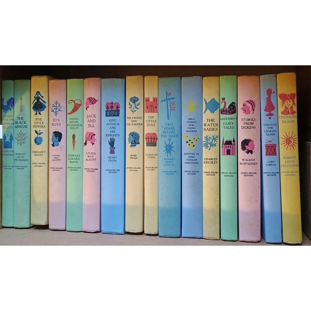 Junior Deluxe Edition Books Lot of 16 HC Children's Classics Vintage 1940s 1950s - Picture 2 of 8